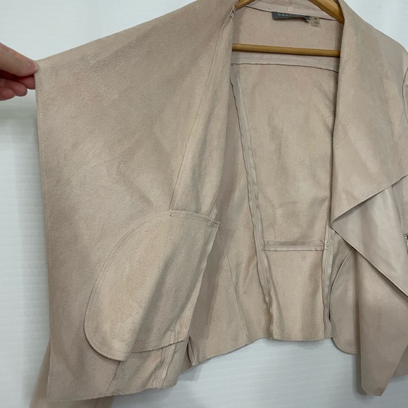 Bagatelle Faux Leather Drape Front Jacket - Women’s Medium - Picture 4 of 9